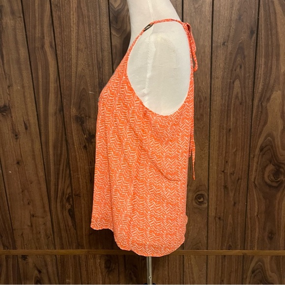 Miss Me Orange/white Embroidered Blue Aztec Hippie Lined Boho Summer Top Sz L - Picture 4 of 8